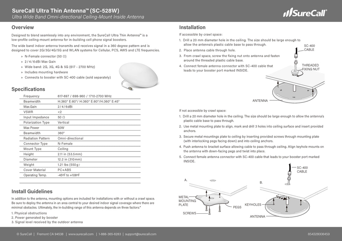 Ultra-wideband Indoor Building Antenna 4G/5G
