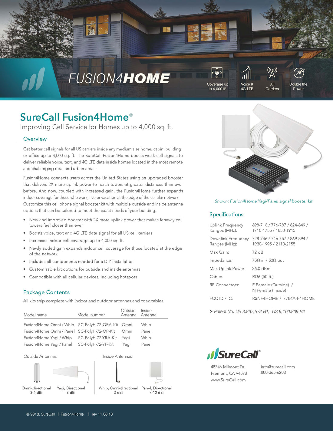 SureCall Fusion4Home Yagi / Whip Kit