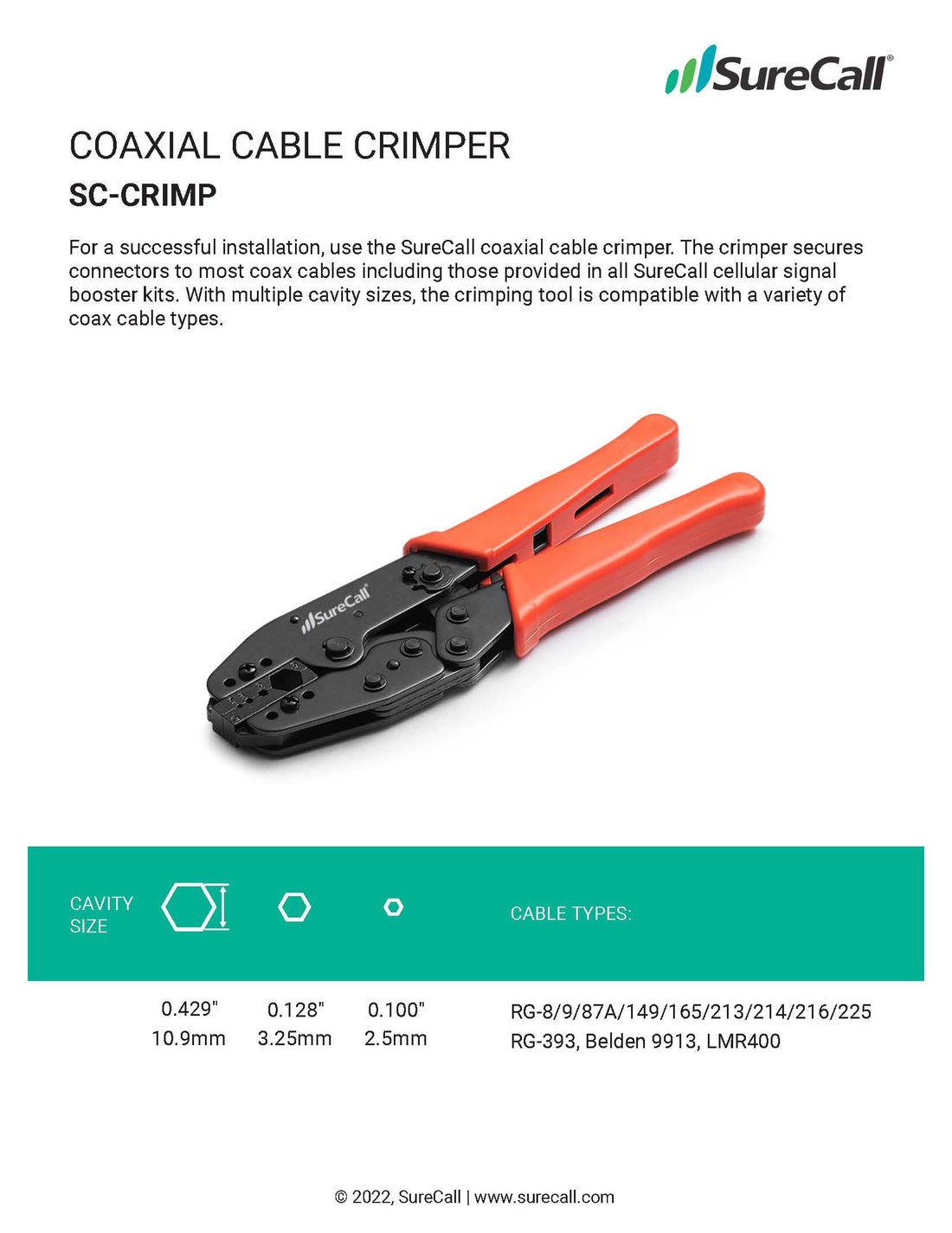 400 Series Cable Crimping Tool