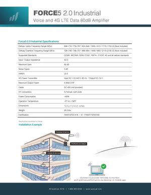 Force5 Industrial Voice, Text & 4G LTE Cell Phone Signal Booster for Buildings up to 80,000 sq ft