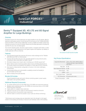Force8 Sentry™ Equipped 3G, 4G LTE and 5G Signal Booster for Large Buildings