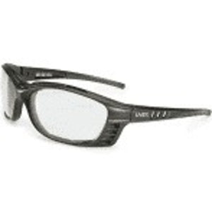 Uvex Livewire Safety Glasses, Black Frame, Clear HydroShield Anti-Fog Lens, 10/Box